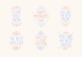 Hand-Drawn Mother's Day Vector Graphics