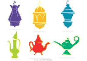 Magic Lamp And Lantern Vectors