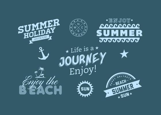 Beach Summer Adventure Vector Labels