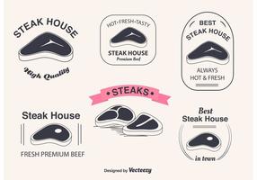 T Bone Steak Vector Labels