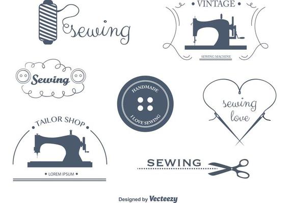 Set of Vector Sewing Labels and Emblems
