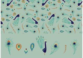 Peacock Feather Repeat Pattern Vector