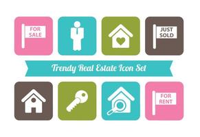 Trendy Real Estate Vector Icon Set