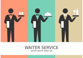 Free Vector Waiter Service Stick Figura Pictogramas