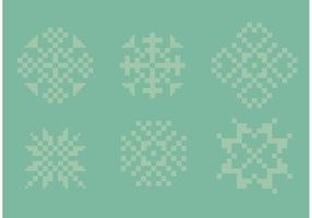 Cross Stitch Snowflake Set vector