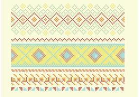 Cross Stitch Pattern Set vector