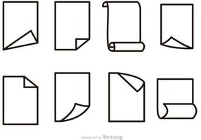 Vector Paper Outline Icons Set