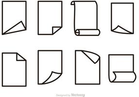 Vector Paper Outline Icons Set