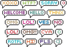 Pixel Speech Bubble Vectors