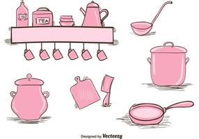 Vintage Kitchen Utensils Set vector