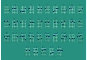 Ukulele Chords Vector Set