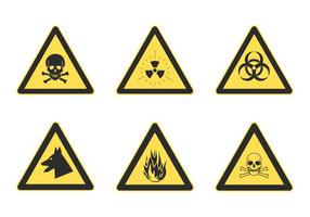 Vector Set Triangular Warning Hazard Signs