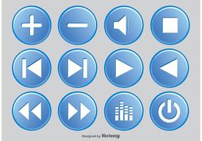 Conjunto de botones del reproductor multimedia vector