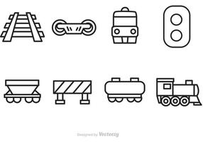 Iconos del esquema del ferrocarril del vector