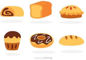 Iconos de la panadería del vector