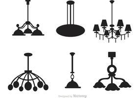 Chandelier Silhouette Vector Set