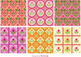 Patrones florales de color rosa vector