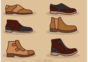 Iconos del vector de los zapatos del hombre