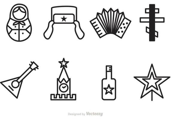 Russian Outline Vector Icons