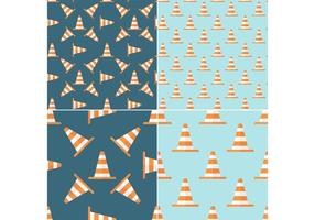 Free Orange Traffic Cone Vector Seamless Patterns