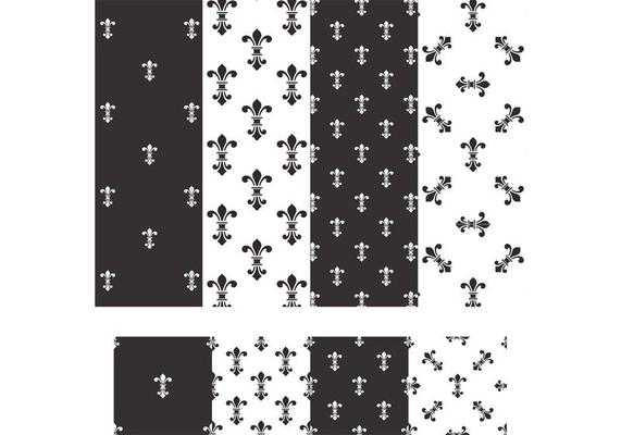 Fleur De Lis Vector Seamless Patterns