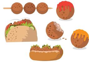 Delicious Meatball Meals vector