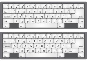 Greek Alphabet Keyboard Vectors