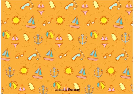 Sunny Beach Icons Pattern