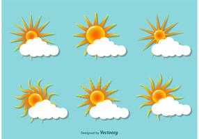 Sunset flat illustrations vector