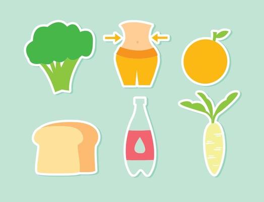 Healthy Food Diet Vector Icons