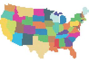 US Dotted Map Vector