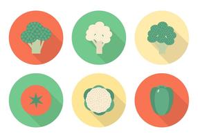 Free Flat Vegetables Vector Icons