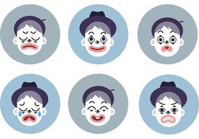 Emocional Mime Vector Set