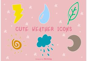 Cute Weather Icons vector