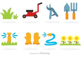 Vector Lawn Flat Icons