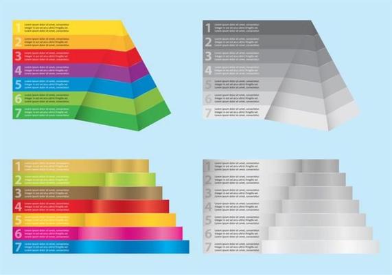 Stacked Pyramid Chart Template 1 Stock Illustration - Download