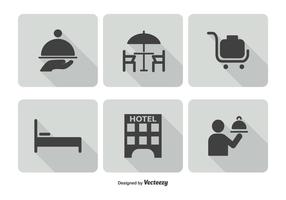 Servicio de hotel Icon Set vector