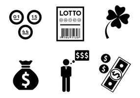 Iconos vectoriales temáticos de la lotería vector