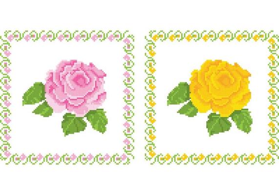 Embroidered Tapestry Flower Vectors