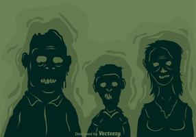 Vector Zombie Family Silhouette