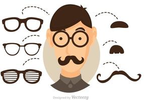 Vector Dude fresco con gafas y bigote