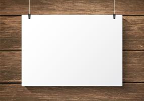 Paper Plate On Wooden Background Vector