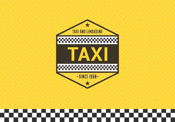 Taxi Label With Checkered Background