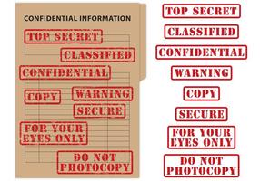 Top Secret  Confidential Stamp Vectors