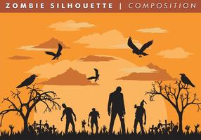 Zombie Silhouette Composition Vector Free