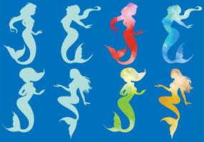 Vector Mermaid Silhouettes