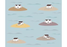 Houses on Islands Pattern Vector