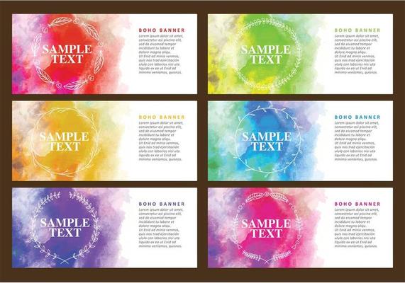 Boho Watercolor Banners