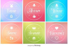 Spring, Summer, Autumn and Winter Minimal Tags vector