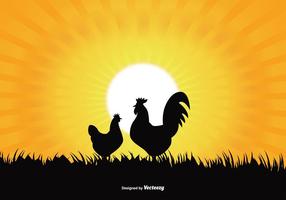 Rooster Silhouette Illustration vector